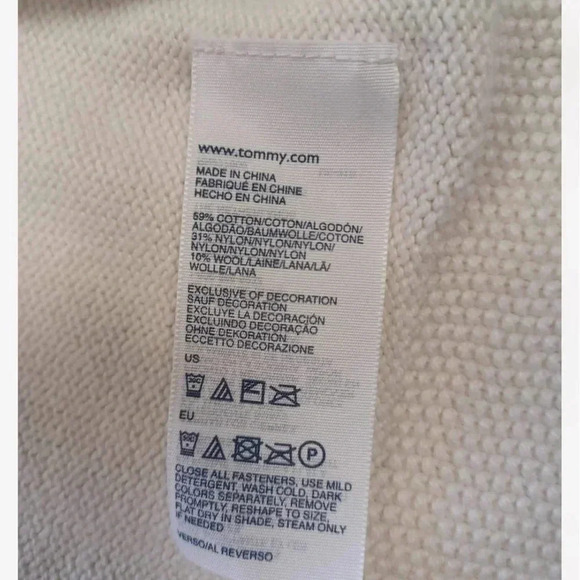 Tommy Hilfiger Wool Blend Knit Cream Cardigan Sweater Size 3T - Picture 7 of 8